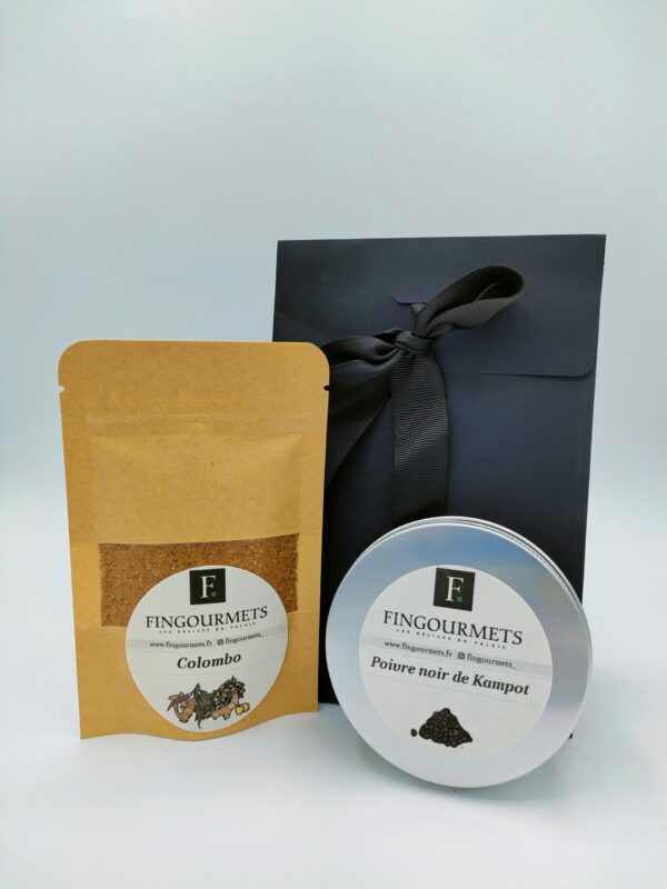 Coffret poivre noir de kampot et colombo